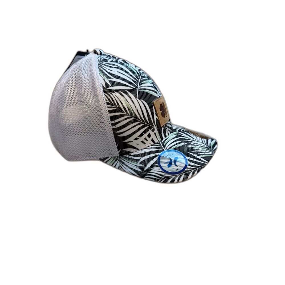 Black Clover Live Lucky 110 Snapback Hat Palm Leaf Tropical Mesh Trucker Cap NWT - Picture 4 of 8